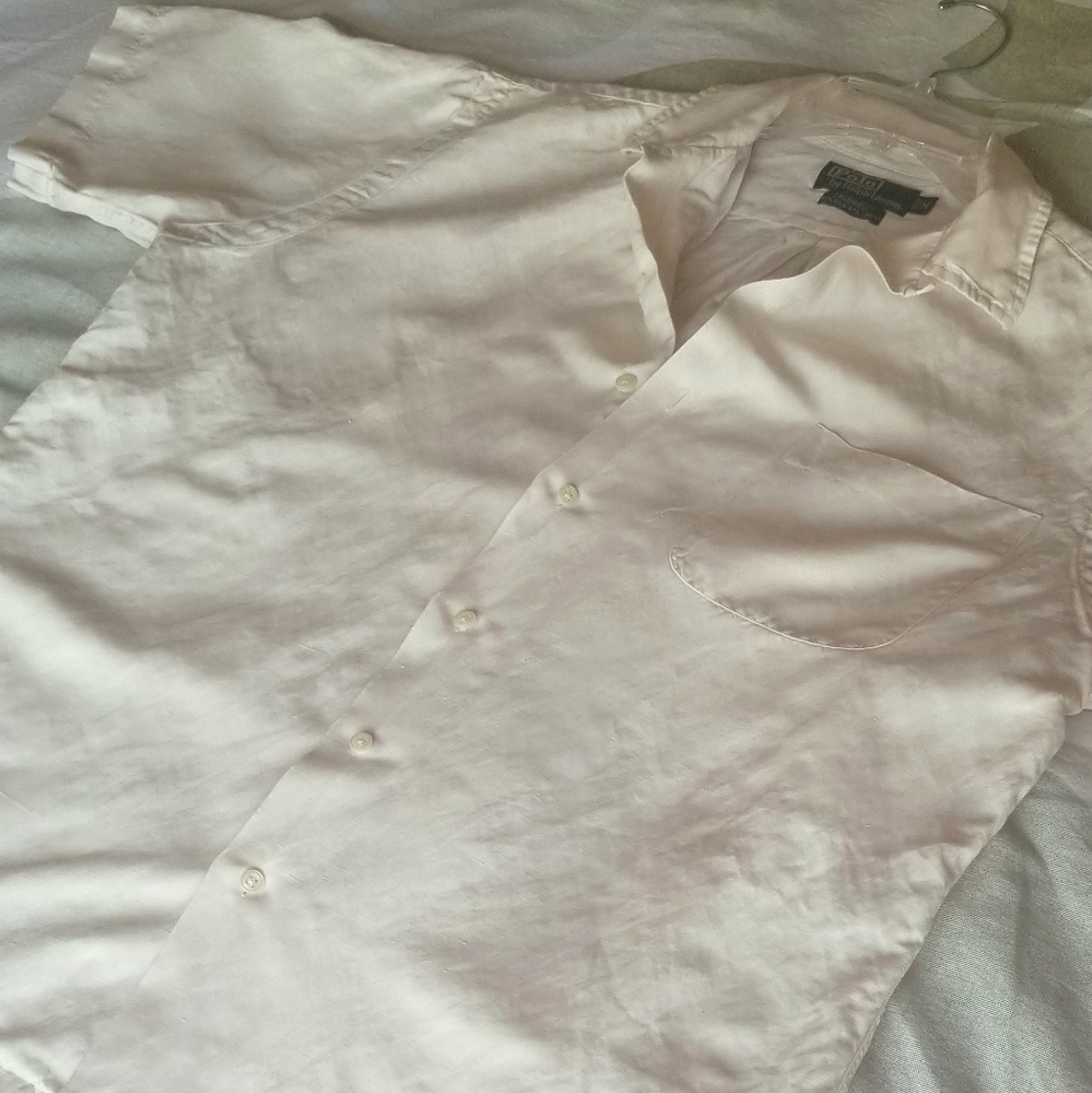 Ralph Lauren silk linen men short sleeve button up